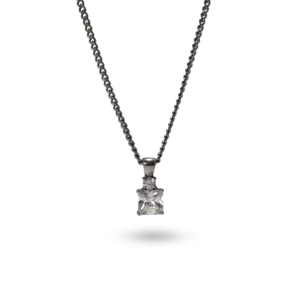 Halskette mit quadratischem Diamanten