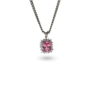 Quadratische Diamantkette rosa