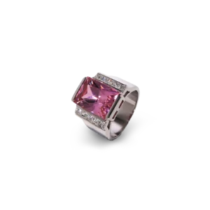 Rosa Diamantring mit Diamanteinlagen