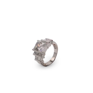 Silber Ring mit Zirkonia Steinen.